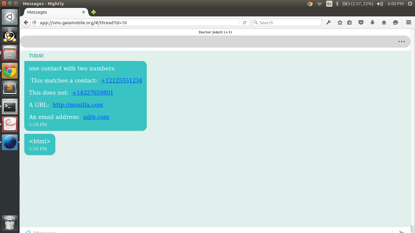 SMS app Firefox OS