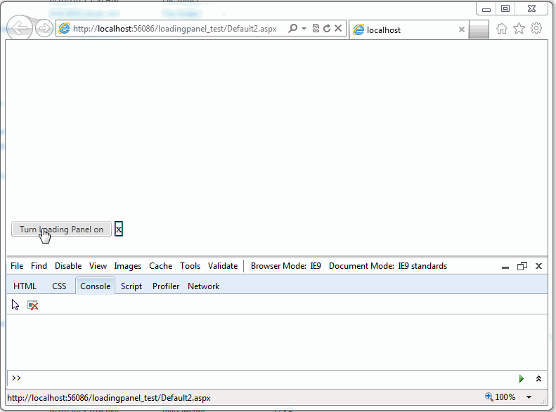 Slow client side load, no loadingpanel
