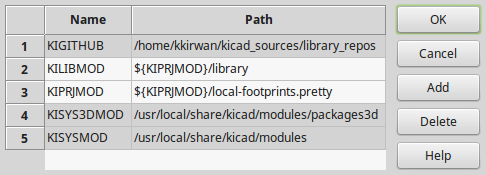 KiCAD paths setup