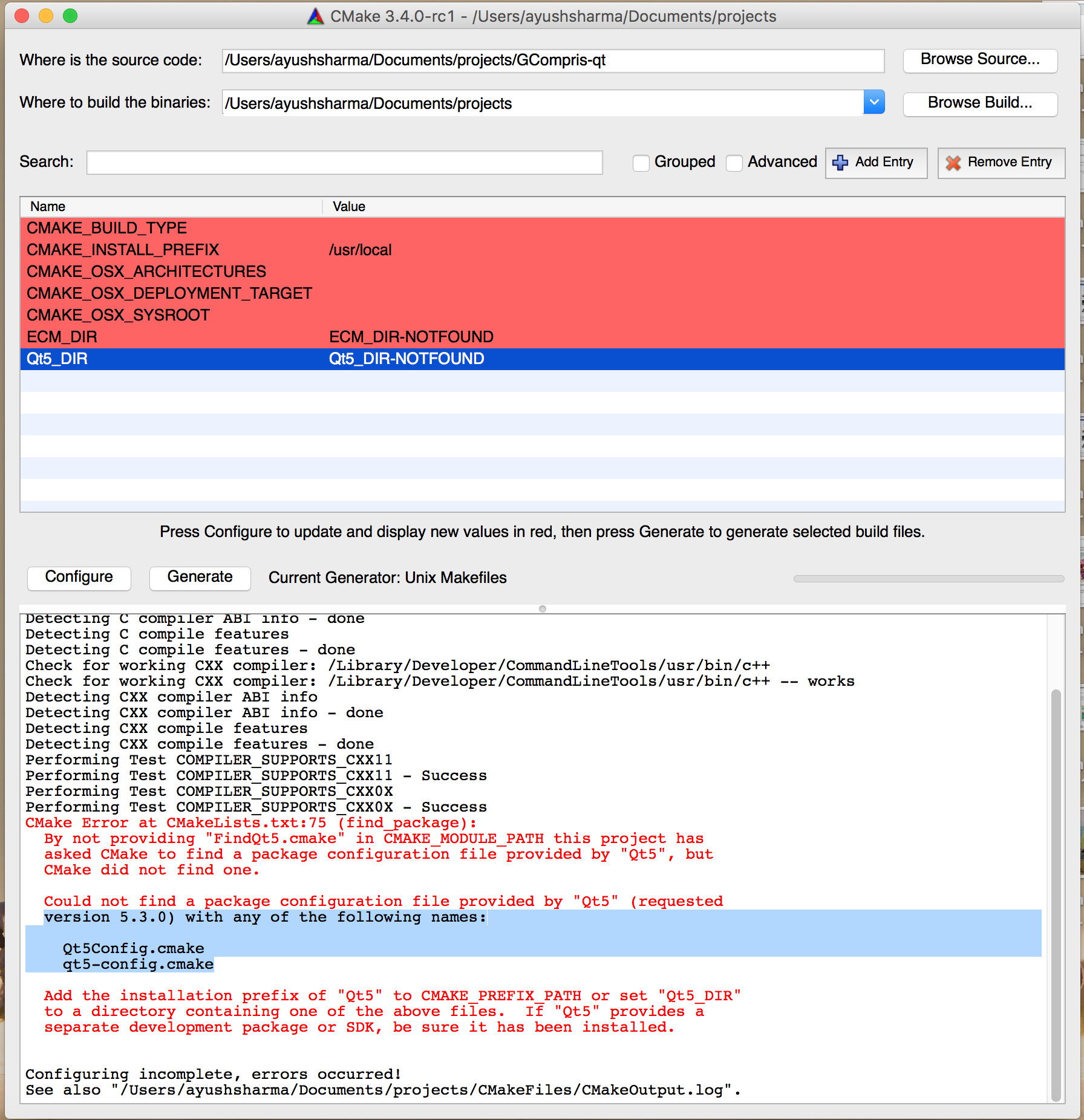 CMake Eror