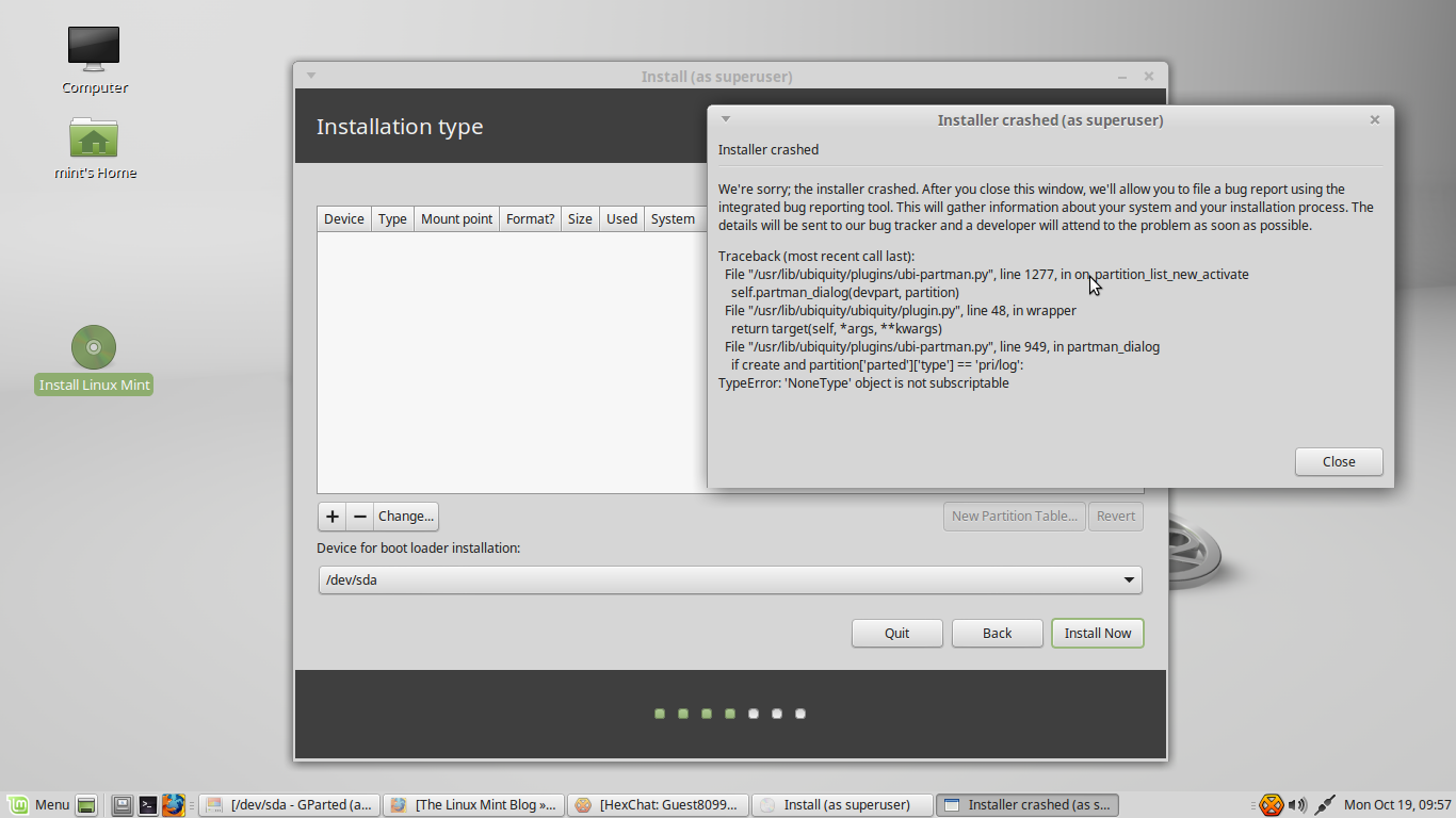 installation of linuxmint