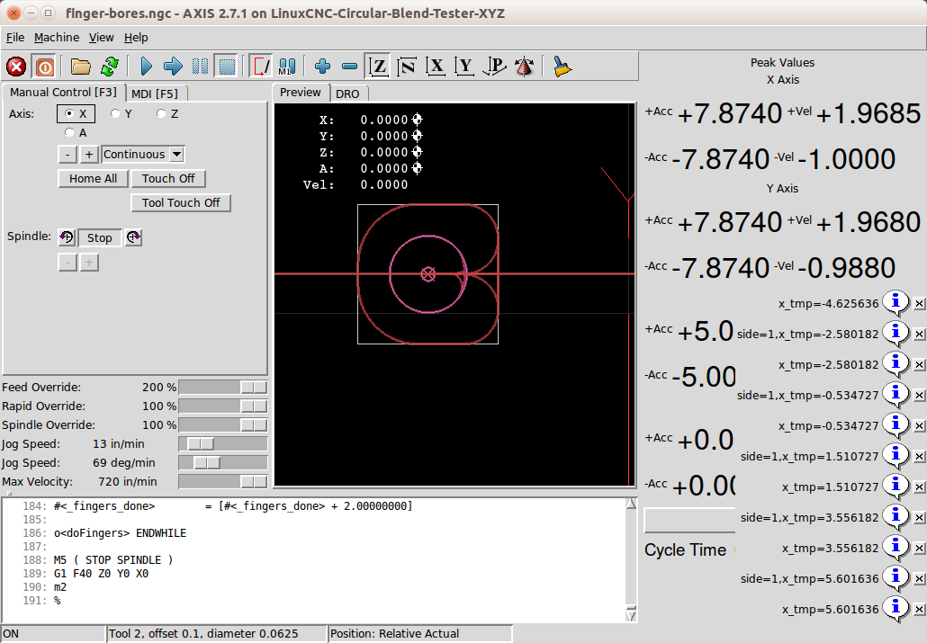 Axis backplot of finger-bores.ngc