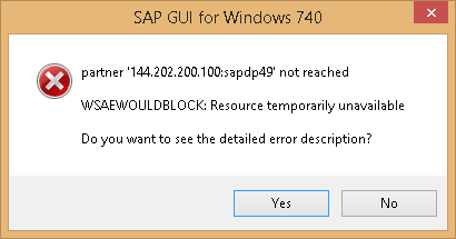 sap logon error 1