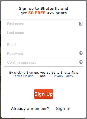 Shutterfly Shared Album Link