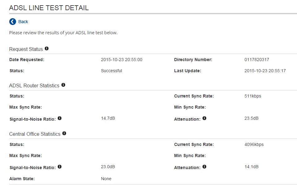 ADSL line test