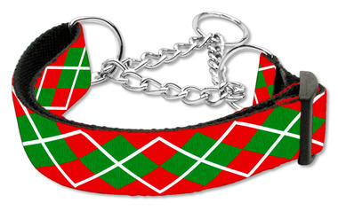 <p><a href="http://www.collarplanetonline.com/dog-collars/christmas-argyle-nylon-martingale-chain-limited-slip-loop-dog-collar/"><b>Greyhound Collar</b></a><br/>