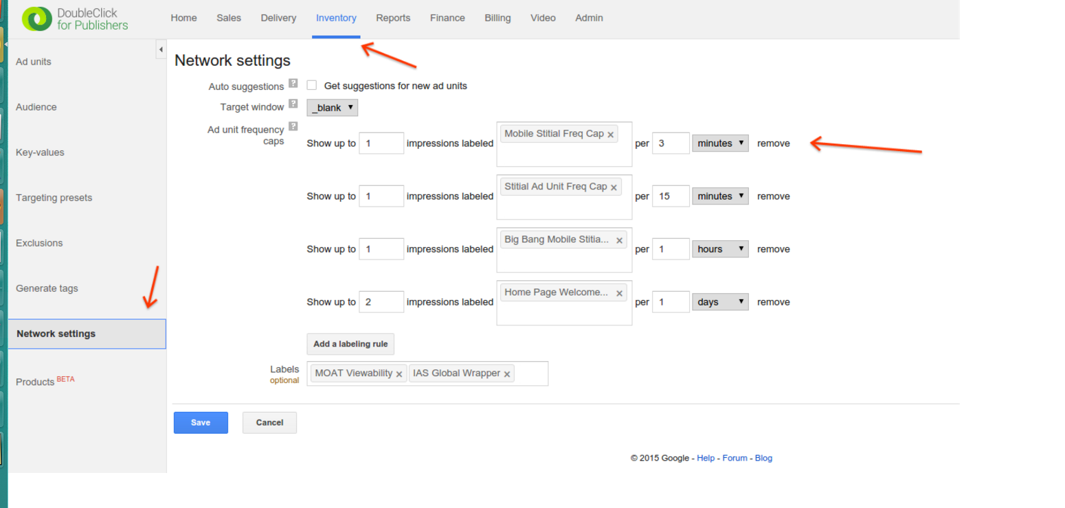 Network Settings Freq Cap