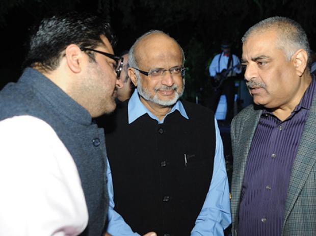 Kartikeya Sharma of NewsX with Prof. MD Nalapat and Ashok Prasad