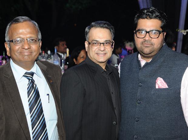 Kartikeya Sharma of NewsX (Extreme right) with Dr Bharat Agrawal and Rakesh Kumar Singhal
