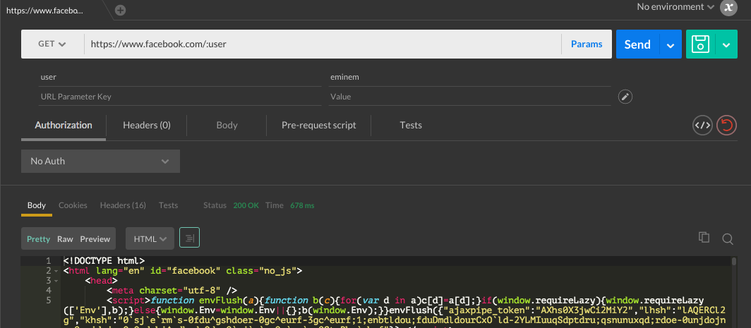 Postman url segment parameter