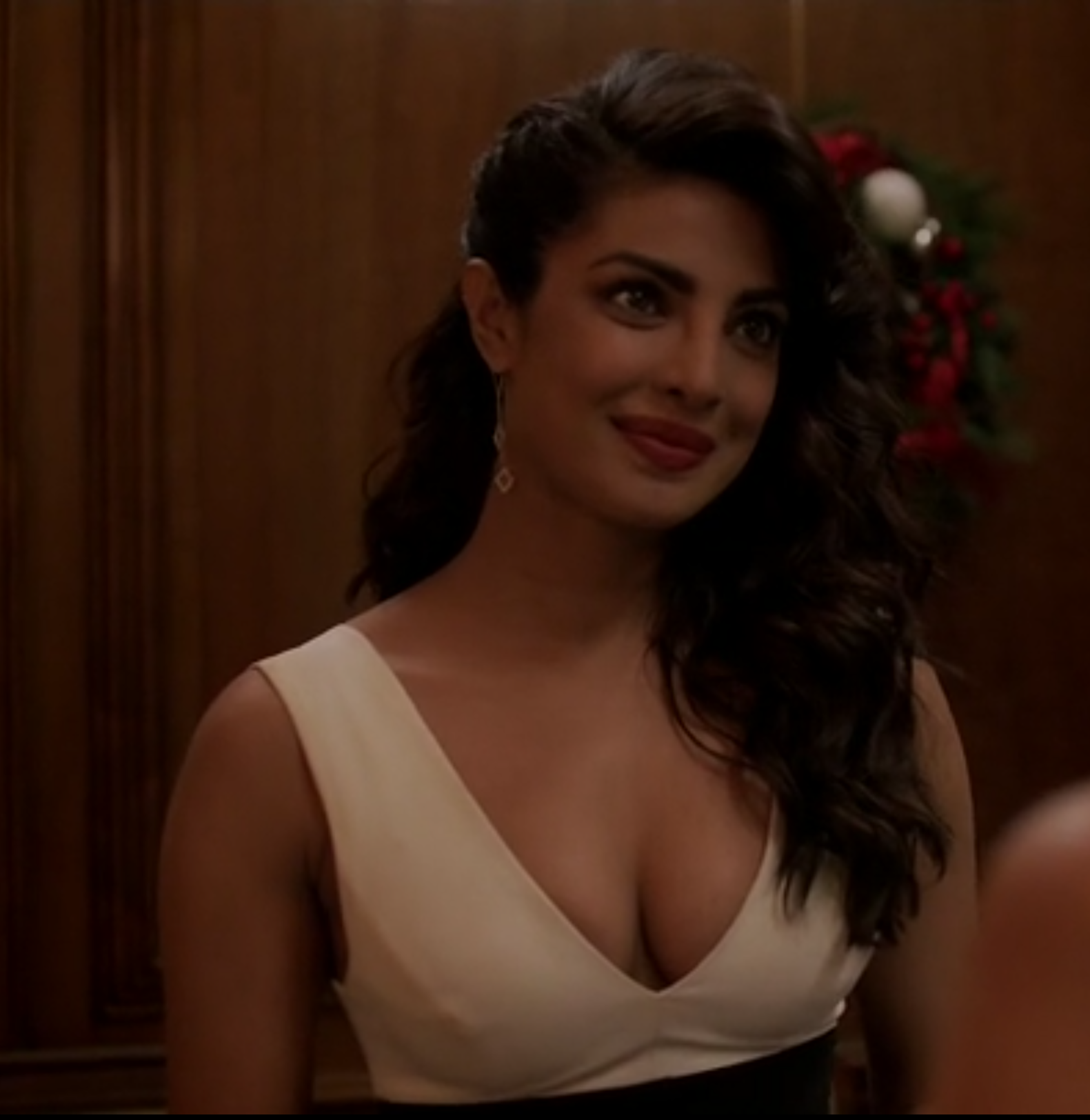 Priyanka Chopra sexy cleavage and smile