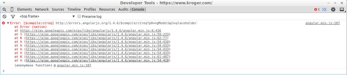 Kroger JS problem