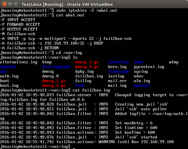 fail2ban default settings.