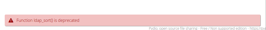 Function ldap_sort() is deprecated