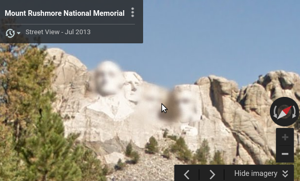 Mount Rushmore on Street View fail