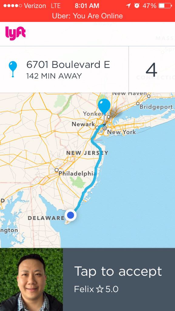 Long Lyft trip