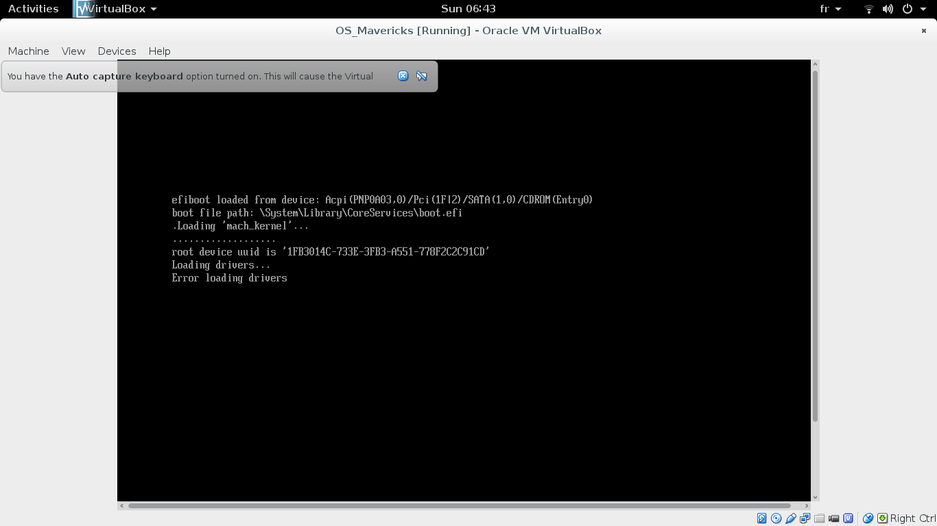 vbox mavericks problem installation