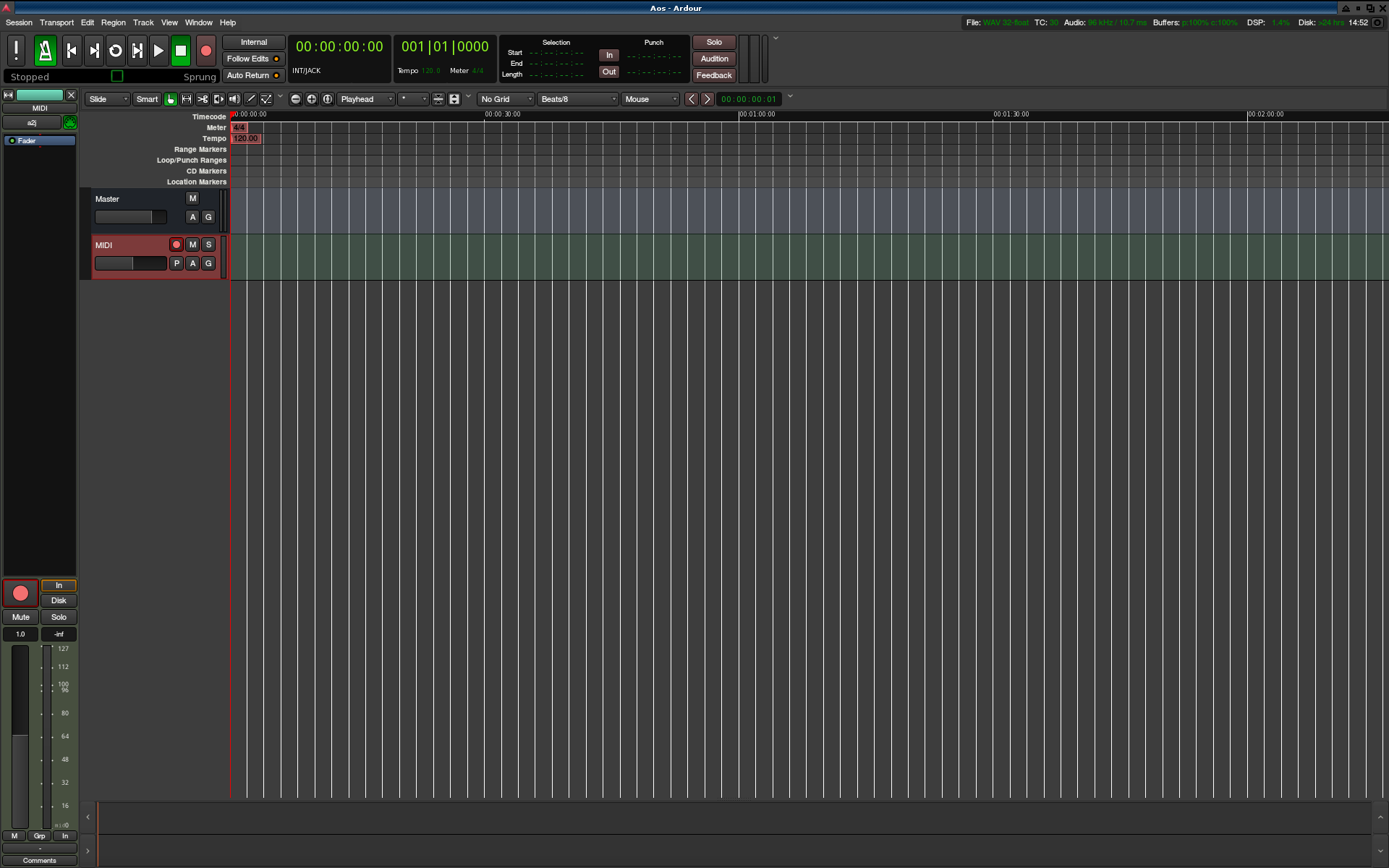 Ardour 4.6 MIDI doesn't record