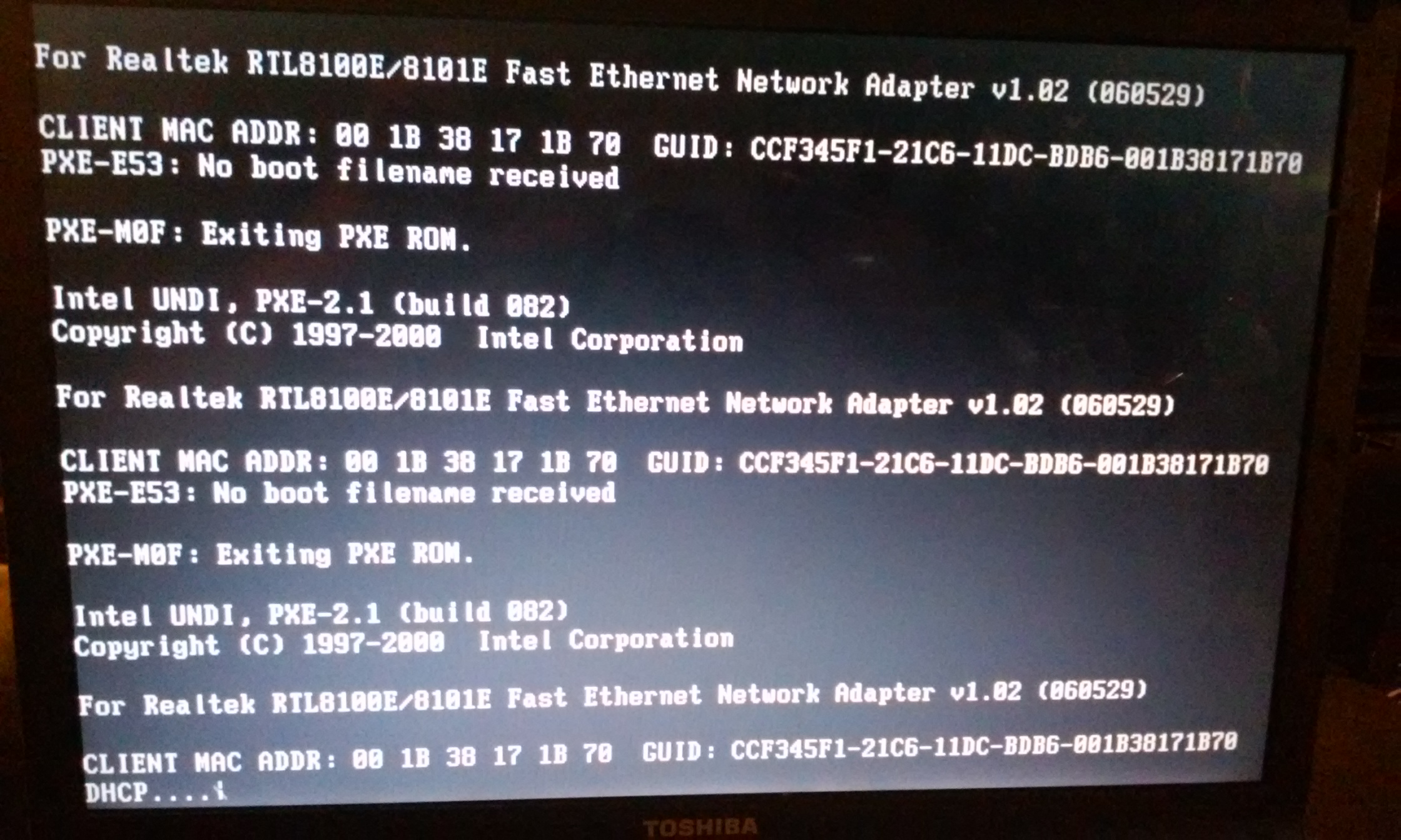 PXE-Rom Exiting