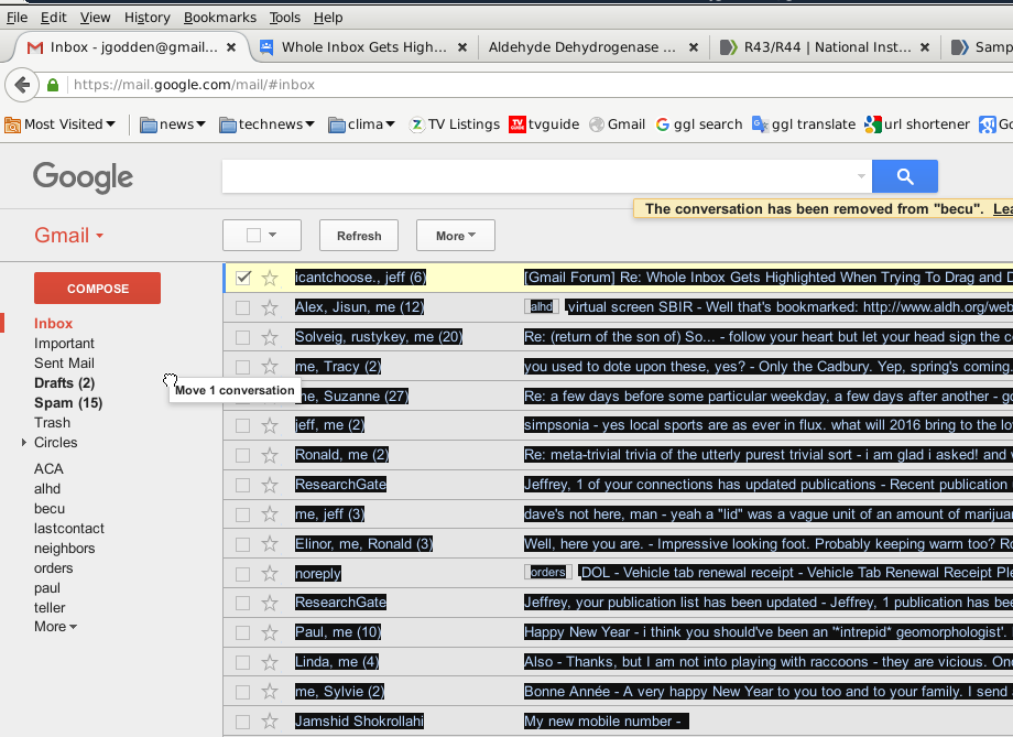 gmail FF highlight glitch