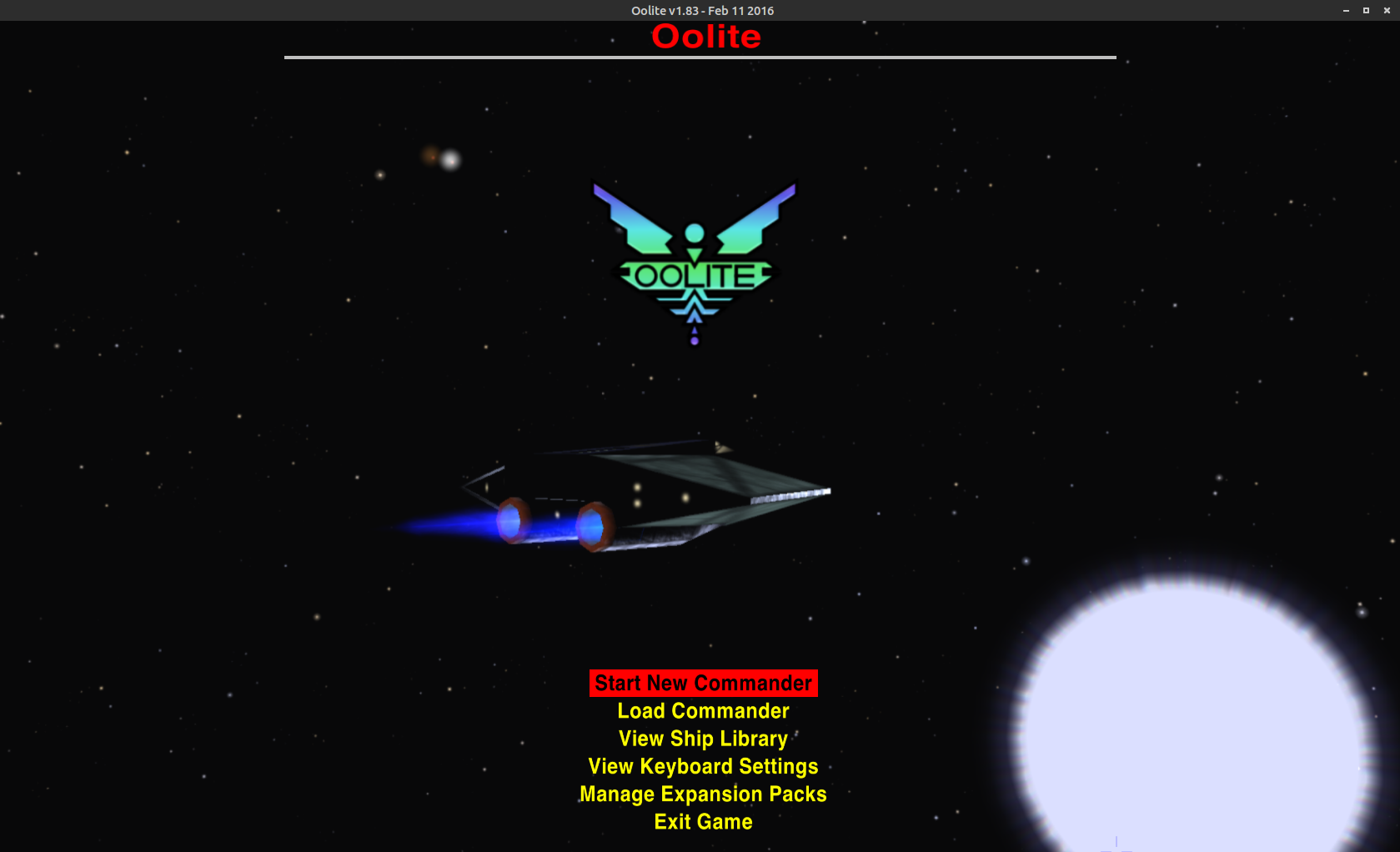 New Oolite Startup Screen (v1.0)