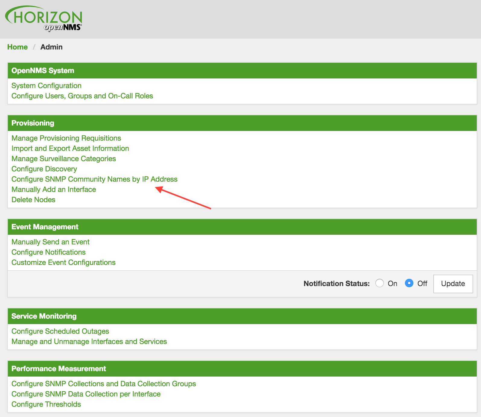 Move SNMP Settings to Provisioning
