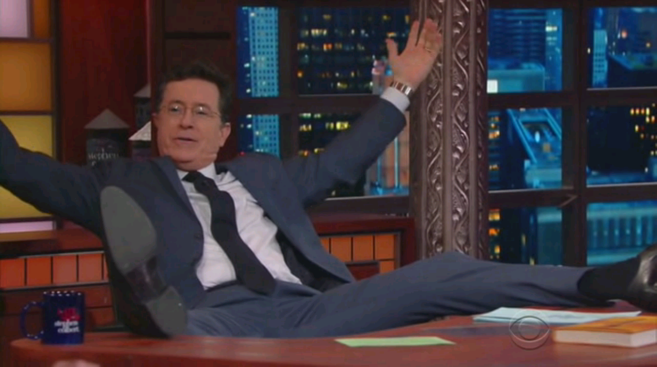 Stephen Colbert ManSpreading