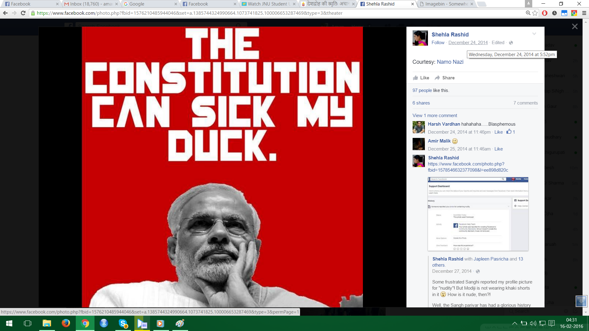 Screenshot of FAceBook Photo