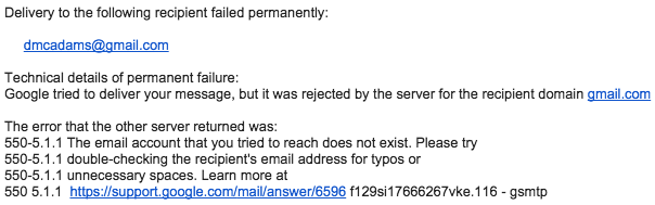 dmcadams@gmail.com doesn't exist