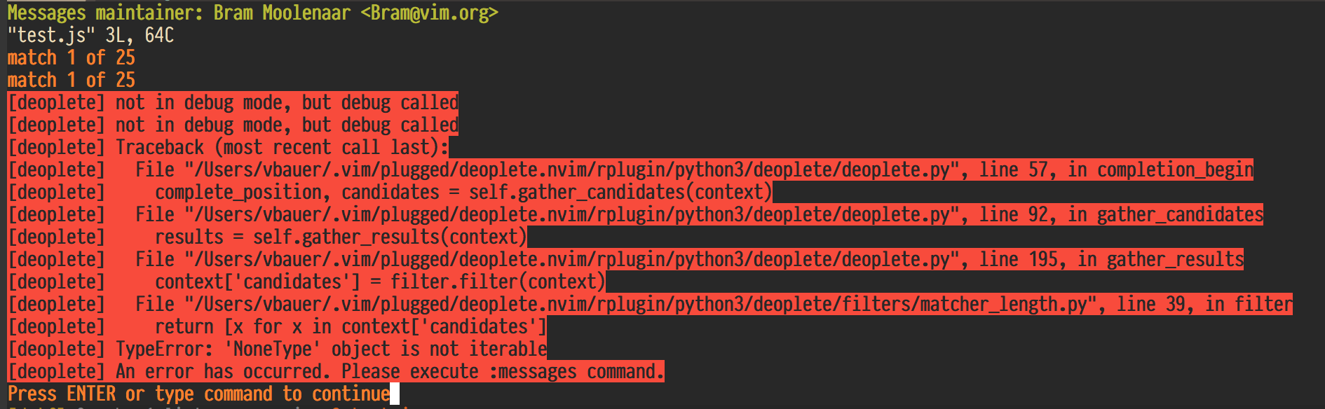deoplete error