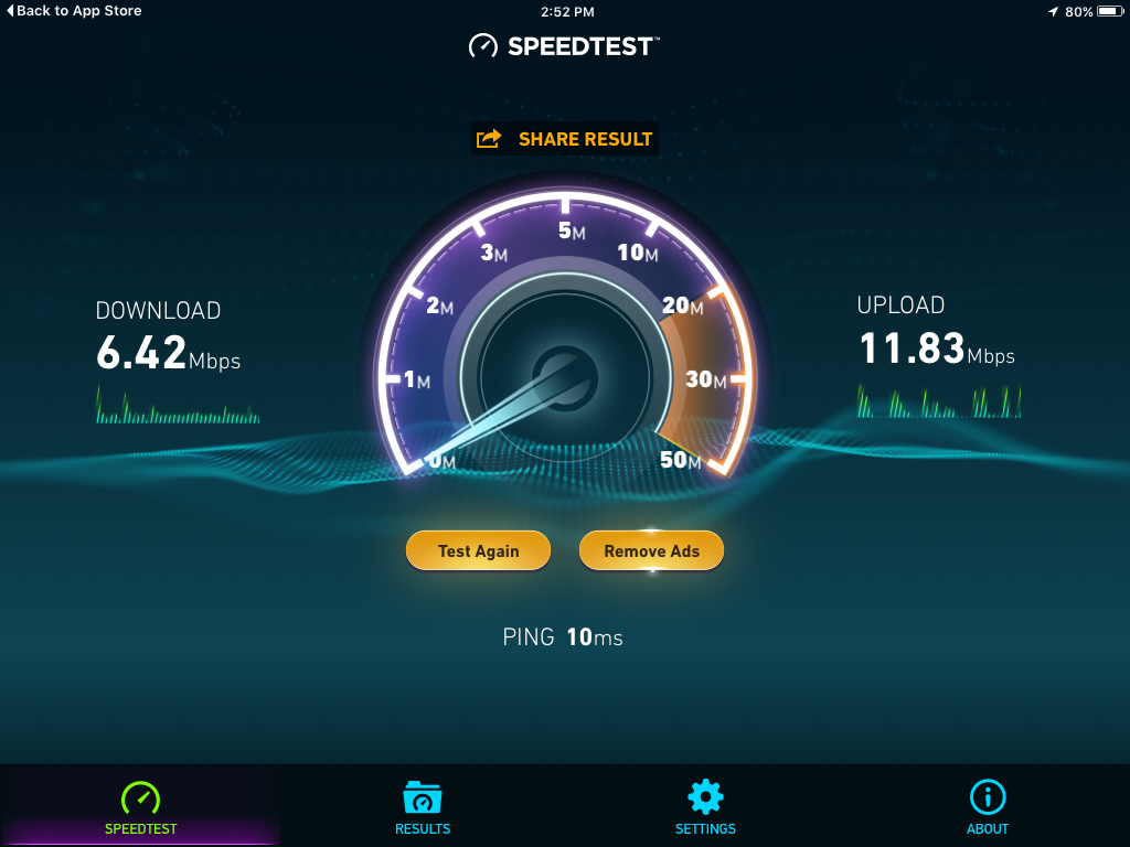 Burns iPad Speed Test