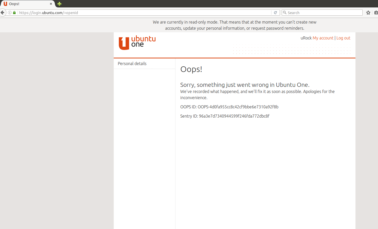 Ubuntu One Error