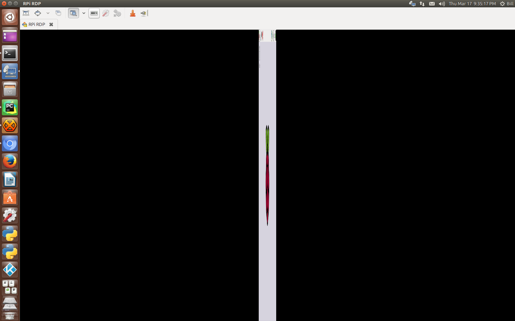 Remmina raspbian squished display