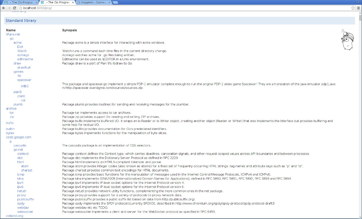 godoc package index