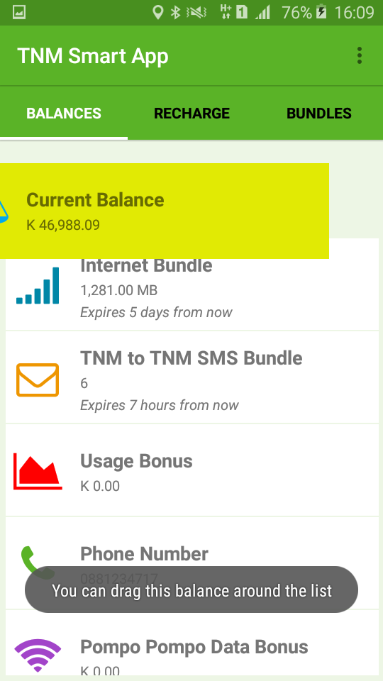 Before dragging the top item down