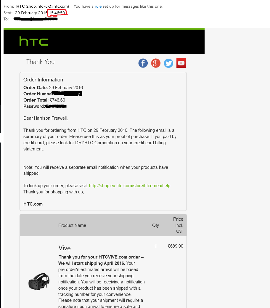 Order confirmation