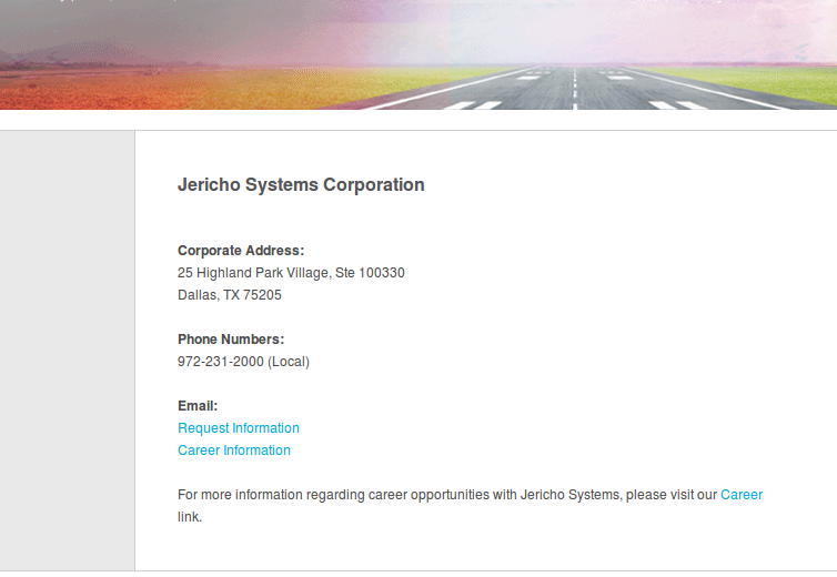 Jericho Systems corporate headquarters is UPS store box