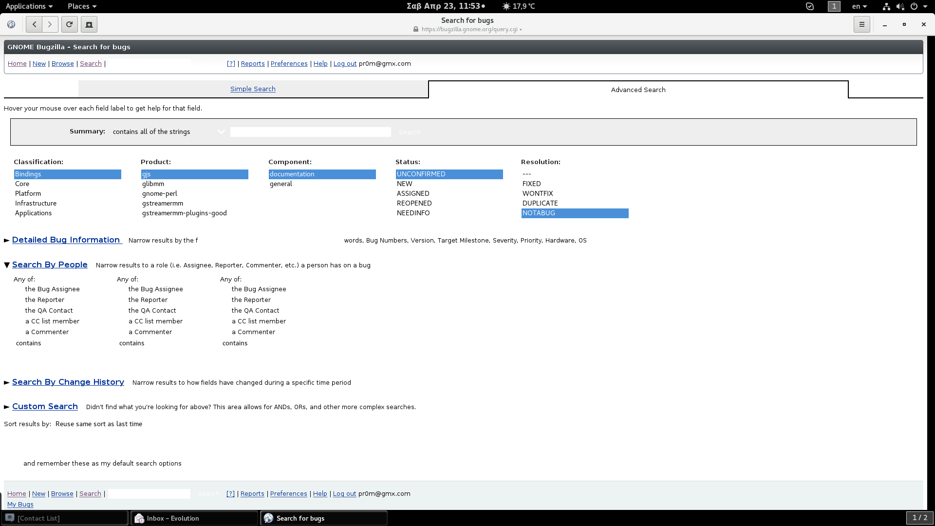 epiphany browser (selected text and controls)