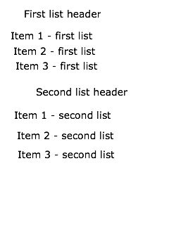 Two lists in a single layout