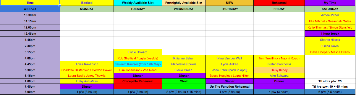 Timetable