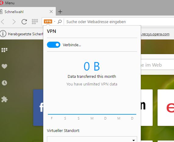opera vpn connection
