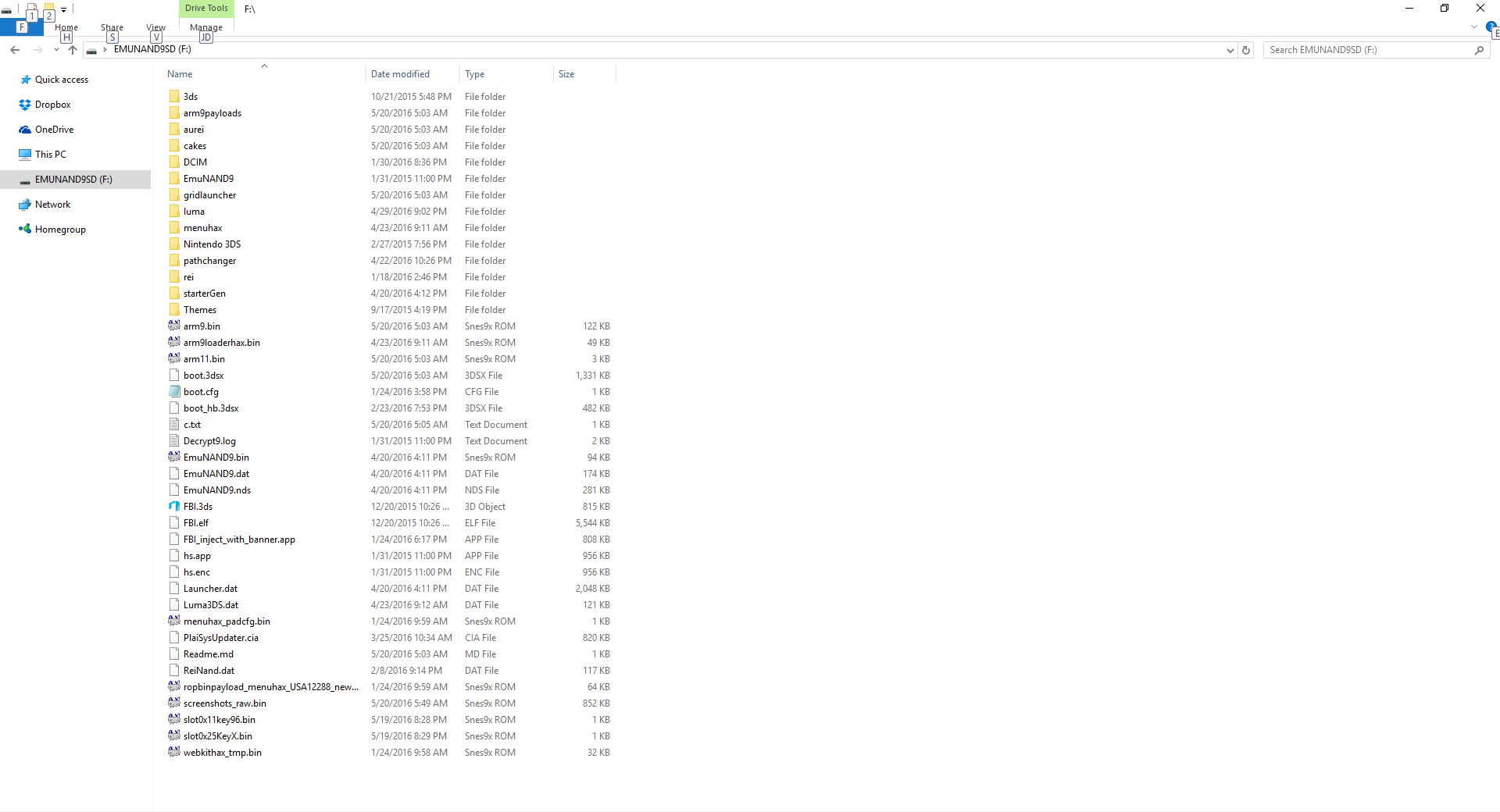 root of SD card