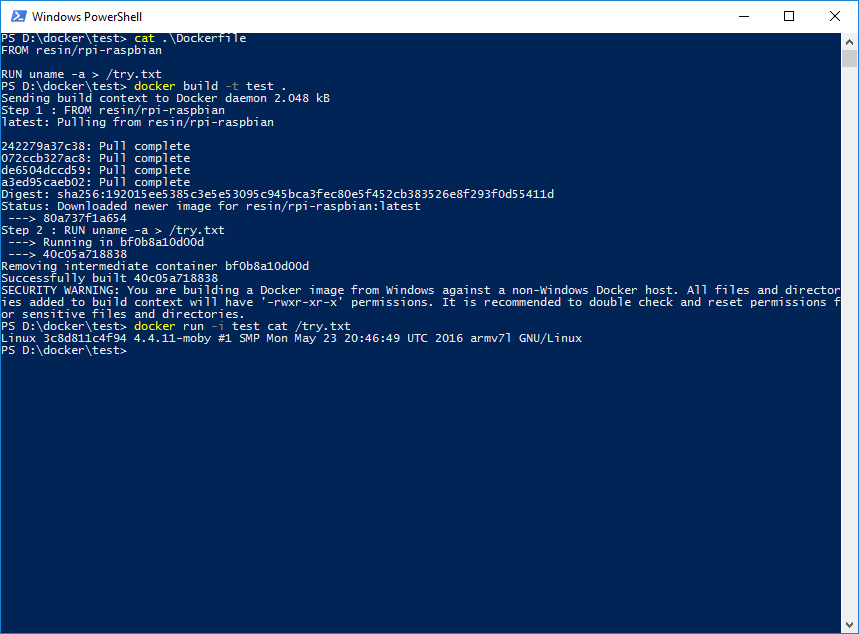 Docker on Windows build ARM