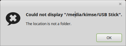 Could not display /media/kimse/USB Stick