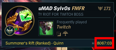 League 8k+ minutes