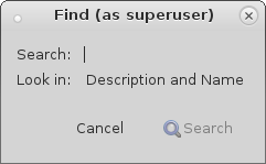 Synaptic Search dialog