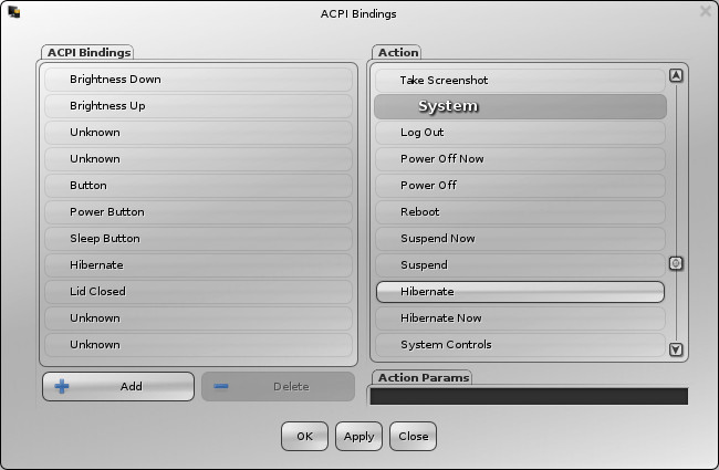 ACPI Binding Dialog