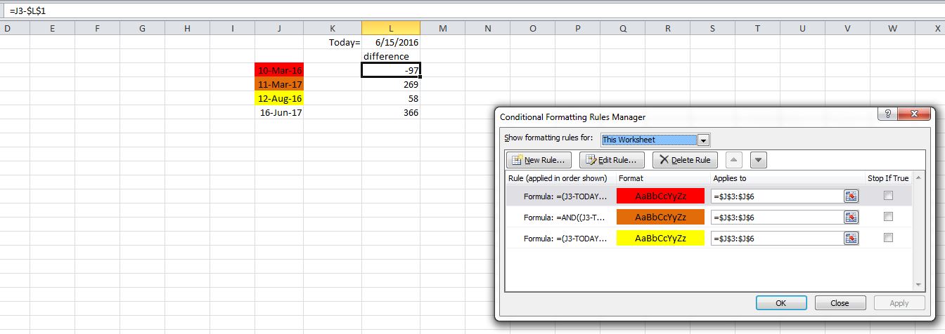 Conditional date formatting