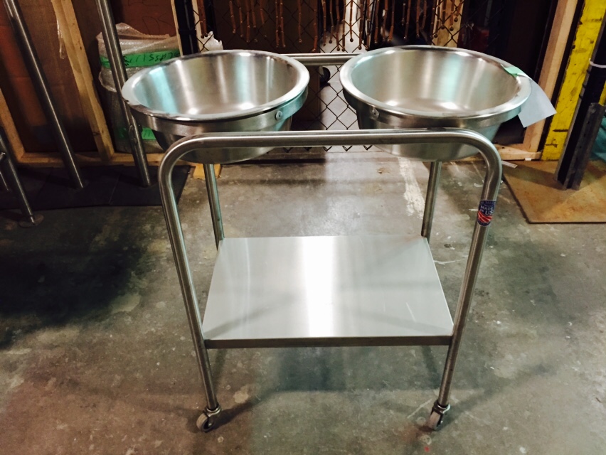 Rolling Cart with bowls