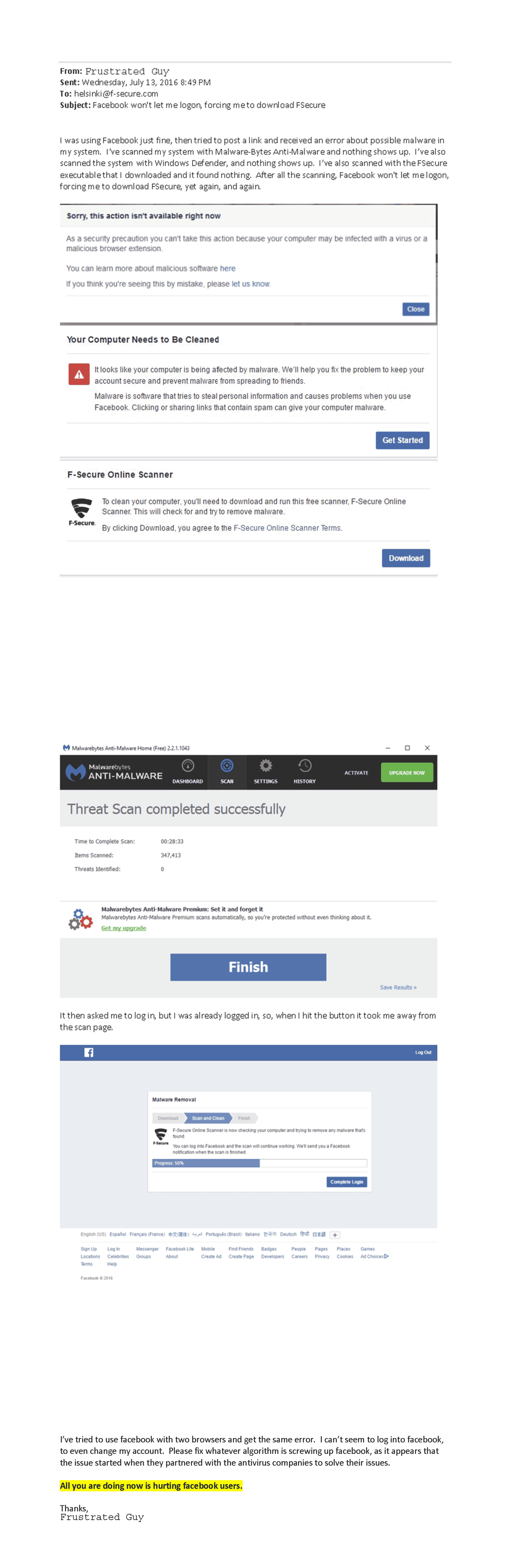 Facebook Issue